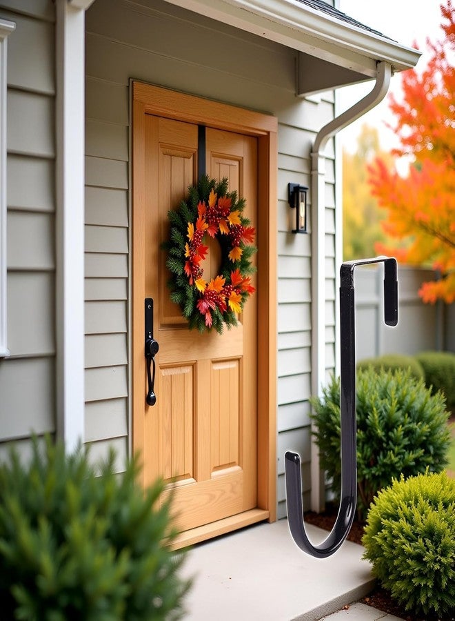 Essivox Black Wreath Carbon Steel Hanger, 5 Inch Height, Strong Bearing Fall for Christmas Halloween Decorations - Image 5